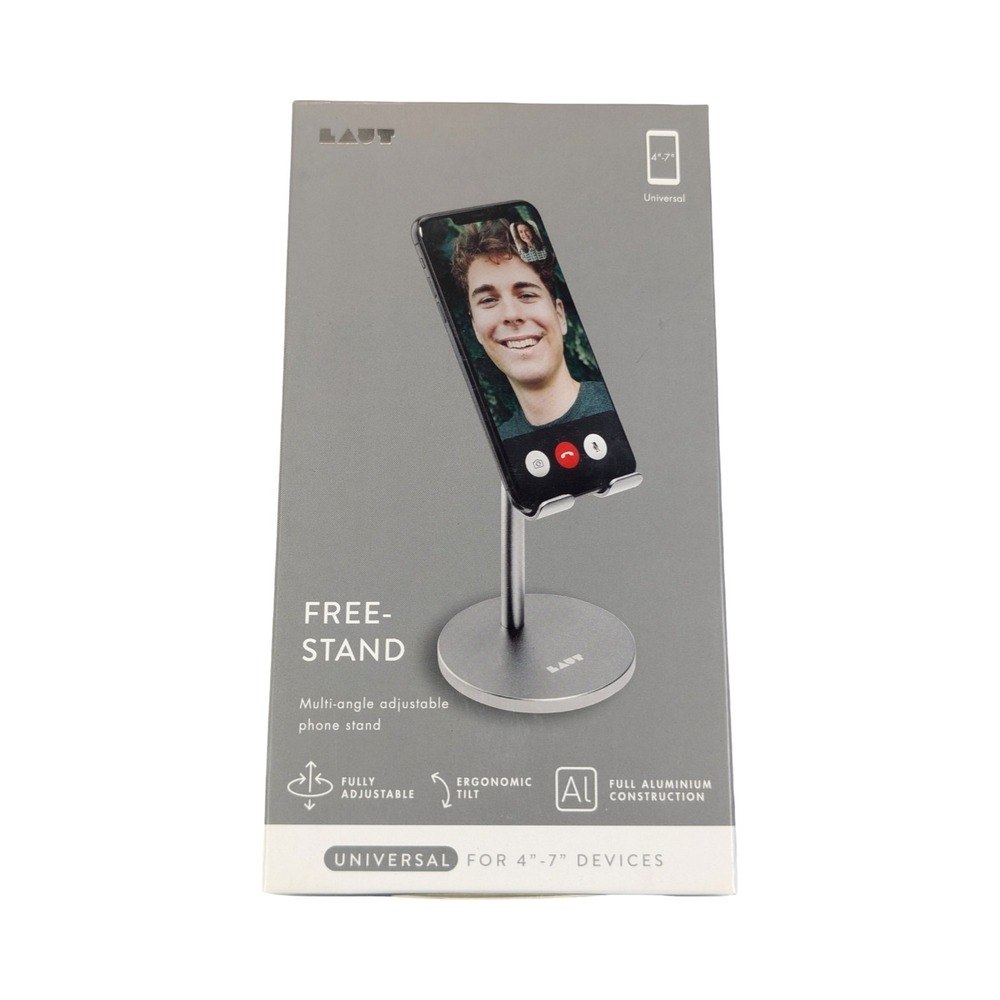 BbN‎ LAUT Free-Stand Adjustable Aluminum Phone Stand Universal 4-7 Silver